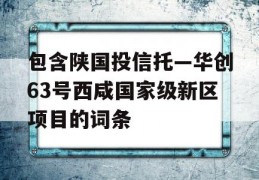 包含陕国投信托—华创63号西咸国家级新区项目的词条