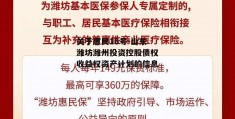 关于惠民16号-山东潍坊潍州投资控股债权收益权资产计划的信息