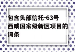 包含头部信托-63号西咸国家级新区项目的词条