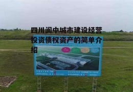 四川阆中城市建设经营投资债权资产的简单介绍