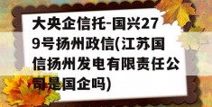 大央企信托-国兴279号扬州政信(江苏国信扬州发电有限责任公司是国企吗)