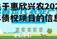 关于惠欣兴农2022年债权项目的信息