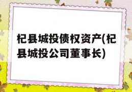 杞县城投债权资产(杞县城投公司董事长)