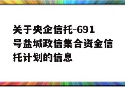 关于央企信托-691号盐城政信集合资金信托计划的信息