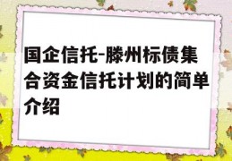 国企信托-滕州标债集合资金信托计划的简单介绍