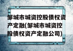 邹城市城资控股债权资产定融(邹城市城资控股债权资产定融公司)