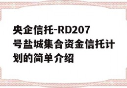 央企信托-RD207号盐城集合资金信托计划的简单介绍