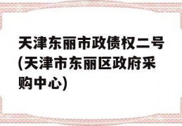 天津东丽市政债权二号(天津市东丽区政府采购中心)