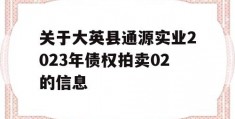 关于大英县通源实业2023年债权拍卖02的信息