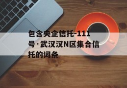 包含央企信托-111号·武汉汉N区集合信托的词条