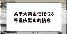 关于大央企信托-28号重庆璧山的信息