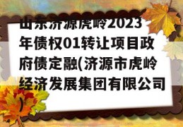 山东济源虎岭2023年债权01转让项目政府债定融(济源市虎岭经济发展集团有限公司)