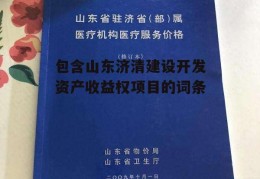 包含山东济清建设开发资产收益权项目的词条