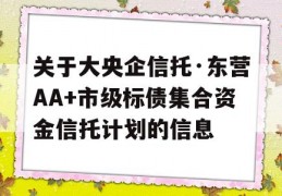 关于大央企信托·东营AA+市级标债集合资金信托计划的信息