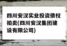 四川安汉实业投资债权拍卖(四川安汉集团建设有限公司)