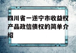 四川省一遂宁市收益权产品政信债权的简单介绍