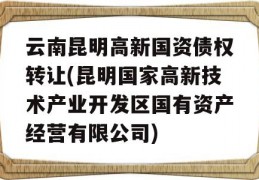 云南昆明高新国资债权转让(昆明国家高新技术产业开发区国有资产经营有限公司)