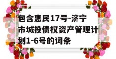 包含惠民17号-济宁市城投债权资产管理计划1-6号的词条