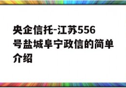 央企信托-江苏556号盐城阜宁政信的简单介绍