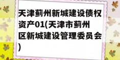 天津蓟州新城建设债权资产01(天津市蓟州区新城建设管理委员会)