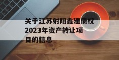 关于江苏射阳鑫建债权2023年资产转让项目的信息