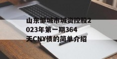 山东邹城市城资控股2023年第一期364天CNY债的简单介绍