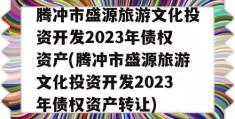 腾冲市盛源旅游文化投资开发2023年债权资产(腾冲市盛源旅游文化投资开发2023年债权资产转让)