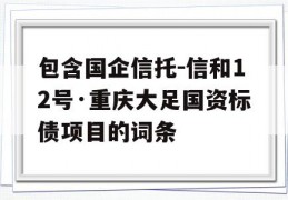 包含国企信托-信和12号·重庆大足国资标债项目的词条