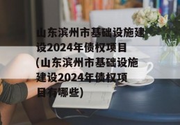 山东滨州市基础设施建设2024年债权项目(山东滨州市基础设施建设2024年债权项目有哪些)