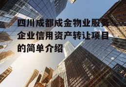 四川成都成金物业服务企业信用资产转让项目的简单介绍