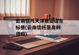 云南信托天津唐山山东标债(云南信托是高利贷吗)