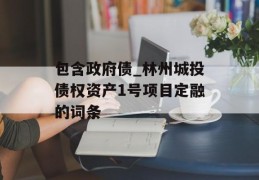 包含政府债_林州城投债权资产1号项目定融的词条