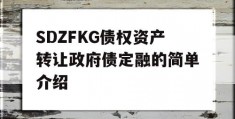 SDZFKG债权资产转让政府债定融的简单介绍