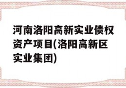 河南洛阳高新实业债权资产项目(洛阳高新区实业集团)