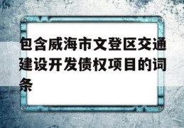 包含威海市文登区交通建设开发债权项目的词条