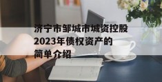 济宁市邹城市城资控股2023年债权资产的简单介绍