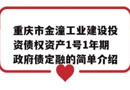 重庆市金潼工业建设投资债权资产1号1年期政府债定融的简单介绍