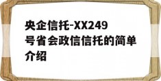 央企信托-XX249号省会政信信托的简单介绍