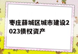 枣庄薛城区城市建设2023债权资产