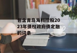 包含青岛海科控股2023年债权政府债定融的词条