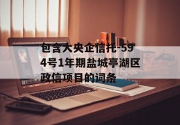 包含大央企信托-594号1年期盐城亭湖区政信项目的词条