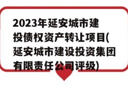 2023年延安城市建投债权资产转让项目(延安城市建设投资集团有限责任公司评级)