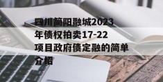 四川简阳融城2023年债权拍卖17-22项目政府债定融的简单介绍