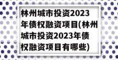 林州城市投资2023年债权融资项目(林州城市投资2023年债权融资项目有哪些)