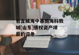 包含威海中基南海科教城[山东]债权资产项目的词条