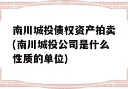 南川城投债权资产拍卖(南川城投公司是什么性质的单位)