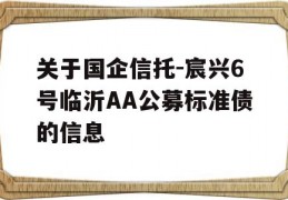 关于国企信托-宸兴6号临沂AA公募标准债的信息