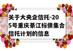 关于大央企信托-205号重庆綦江标债集合信托计划的信息