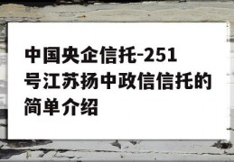 中国央企信托-251号江苏扬中政信信托的简单介绍