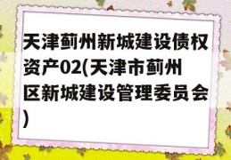 天津蓟州新城建设债权资产02(天津市蓟州区新城建设管理委员会)